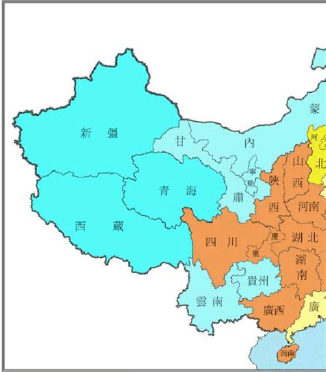 風火水土 中国分省地图